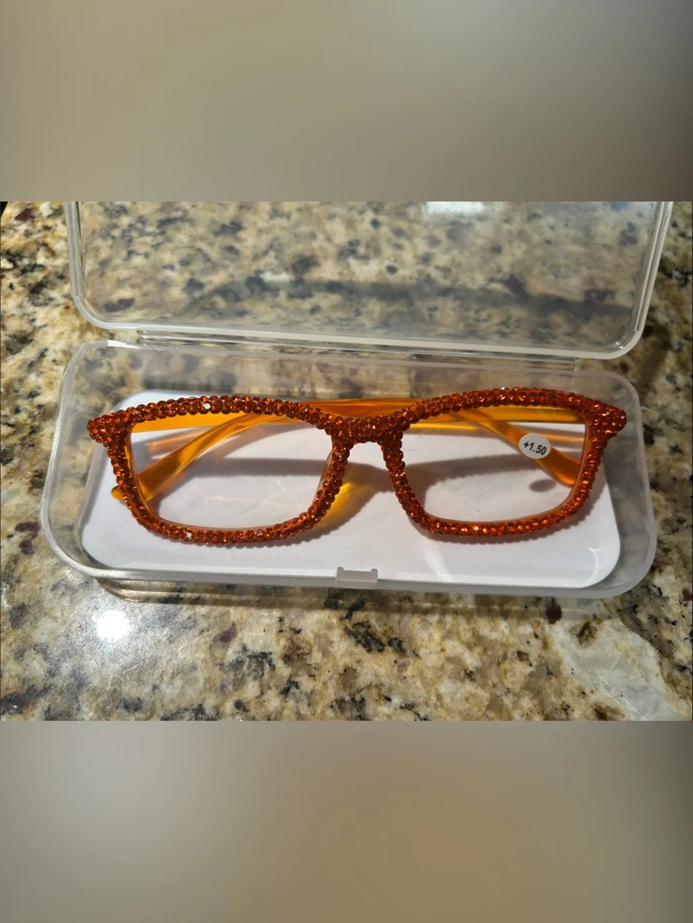 Orange 🍊 Bling 💍 Sparkling 1.50 Frame Reading Glasses